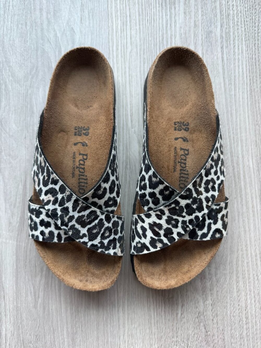 Birkenstock Papillio Daytona Leopard Print Platform Sandals Narrow EU39 US8-8.5